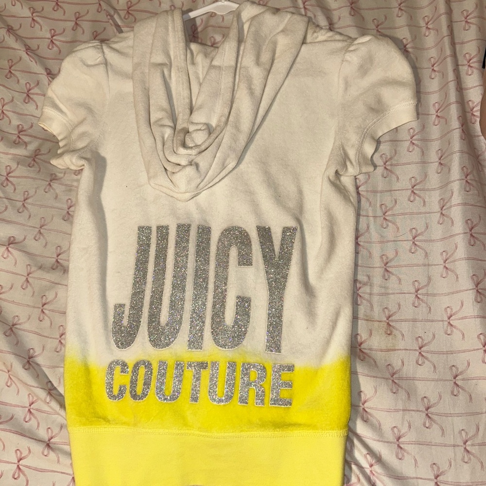Juicy Couture Kids Hoodie in White and Yellow